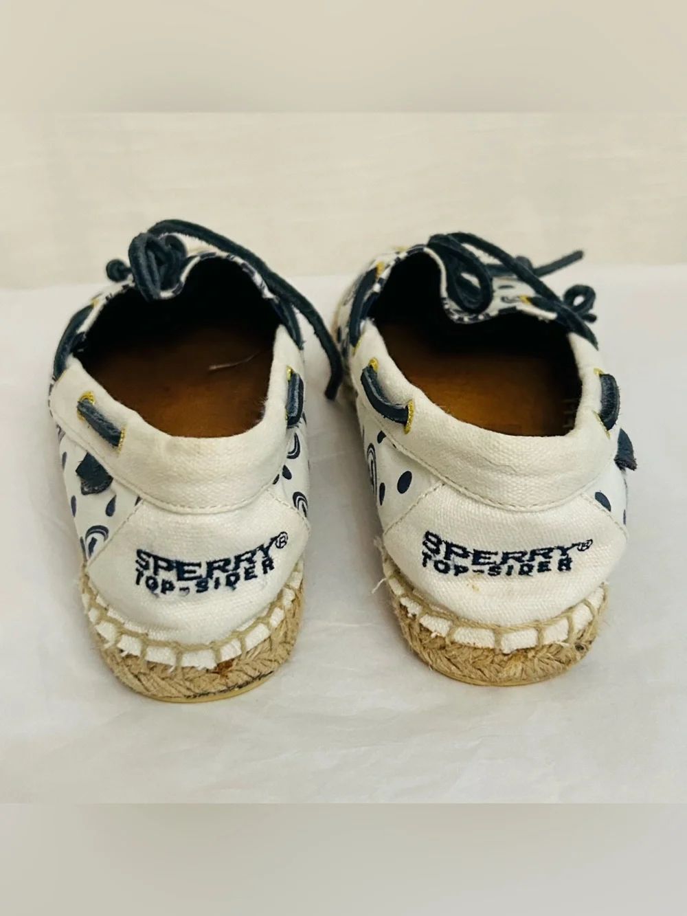 Sperry Women's Anchor & Polka Dot Espadrilles -‎ White & Navy